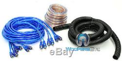 0 Gauge & 4 Gauge 2 Way 8500w 3 Rca Wire Amp Kit Install Dual Amplifier Cables O