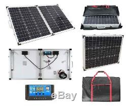 100W Portable Mono Folding Solar Panel Kit 12v Battery Charger Camping Caravans