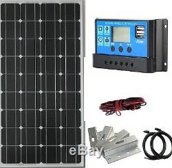 100W solar panel kit monocrystalline boat caravan motorhome 12v 20A controller