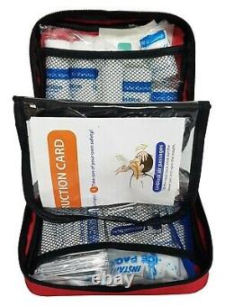 108 Piece First Aid Kit Medical Emergency Travel Home Car Taxi Work 1st Aid Bag