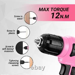 126-Piece Pink Tool Kit, 8V Cordless Drill, DIY Home Maintenance Essentials