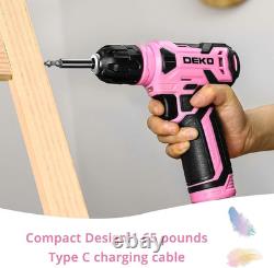 126-Piece Pink Tool Kit, 8V Cordless Drill, DIY Home Maintenance Essentials