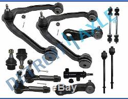 13pc 6 Lug 4WD Front Upper Control Arm Lower Ball Joint Tierod Pitman Idler Arm