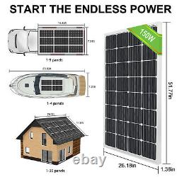 150W 12V Mono Solar Panel Kit with 20A Controller for Boat Camp Outdoor Battery