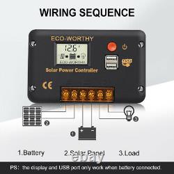 150W 12V Mono Solar Panel Kit with 20A Controller for Boat Camp Outdoor Battery