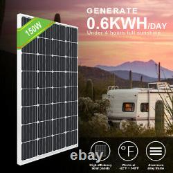 150W 12V Mono Solar Panel Kit with 20A Controller for Boat Camp Outdoor Battery