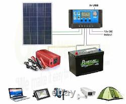 150/1000w Solar Panel Electricity Generator Kit Charge Control Battery Inverter