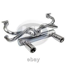 1966-1978 VW BUG MUFFLER With INSTALL HARDWARE KIT 1300-1600 Chrome 2 Tips