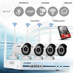 1TB HDD Wireless Home Security System 4CH 720P CCTV IP Camera 1080P NVR KIT
