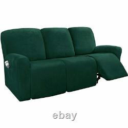 1 2 3 Seater Velvet Recliner Sofa Covers Split All-inclusive With Side Pocket