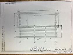 32 ft x 28 ft 1,321 sq ft Log Cabin Kit 2 Story Wooden Guest House / Home