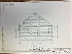 32 ft x 28 ft 1,321 sq ft Log Cabin Kit 2 Story Wooden Guest House / Home