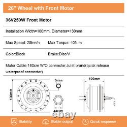 36V 15.6Ah Li-Ion Battery 36V 250W 26'' Wheel Front Motor Ebike Conversion Kit