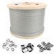 3,4,5,6,8,10,12mm Wire Rope Kit Wire Galv Cable Diy Kit Crimping Thimble Uk