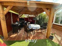 3m sq. Wooden (Larch) Gazebo With Felt shingles DIY Kit