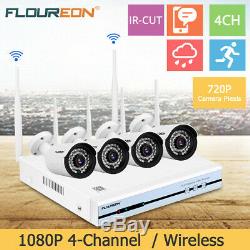 4CH Wireless CCTV 1080P DVR WLAN 720P IP Camera Security NVR System Kit +1TB HDD