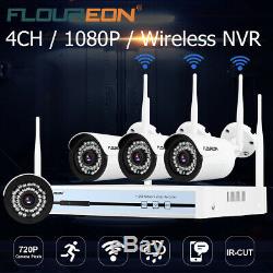 4CH Wireless CCTV 1080P DVR WLAN 720P IP Camera Security NVR System Kit +1TB HDD