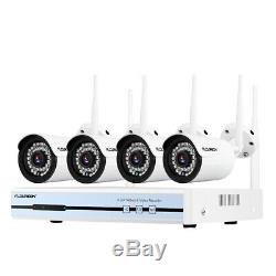 4CH Wireless CCTV 1080P DVR WLAN 720P IP Camera Security NVR System Kit +1TB HDD