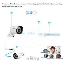 4CH Wireless CCTV 1080P DVR WLAN 720P IP Camera Security NVR System Kit +1TB HDD