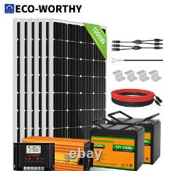 4KWH/DAY 1000W Solar Panel System 24V Off Grid with 2100AH Lithium Battery Home