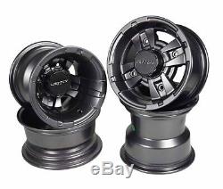 4 NEW Yamaha Raptor 660 & 700 MASSFX Black and Gun Metal RIMS Wheels kit