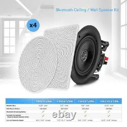 4 Speakers 8 Bluetooth Ceiling / Wall Speaker Kit, Flush Mount 2-Way Home