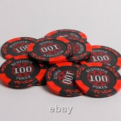 500 Numbered Redtooth Poker Chip Set with 14 Gram Casino Chips & Button Kit