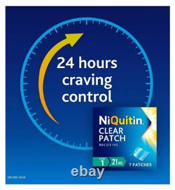 6x/3x NiQuitin Clear 24 Hour 42 Patches Step 1, 21mg 6 Week Kit