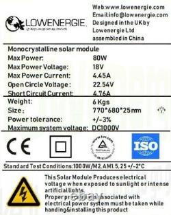 80/500w Mono Solar Panel Electricity Generator Kit, Controller Battery Inverter