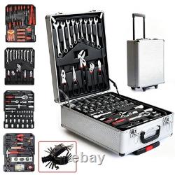 810PCS Tool Set Case Mechanics Kit Box Organize with Castors Toolbox Trolley