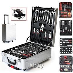 810PCS Tool Set Case Mechanics Kit Box Organize with Castors Toolbox Trolley