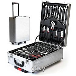810PCS Tool Set Case Mechanics Kit Box Organize with Castors Toolbox Trolley
