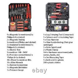 810PCS Tool Set Case Mechanics Kit Box Organize with Castors Toolbox Trolley