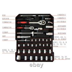 810PCS Tool Set Case Mechanics Kit Box Organize with Castors Toolbox Trolley