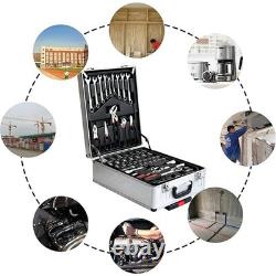 810PCS Tool Set Case Mechanics Kit Box Organize with Castors Toolbox Trolley