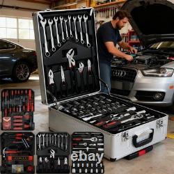 810PCS Tool Set Case Mechanics Kit Box Organize with Castors Toolbox Trolley