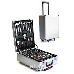 810PCS Tool Set Case Mechanics Kit Box Organize with Castors Toolbox Trolley