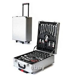810PCS Tool Set Case Mechanics Kit Box Organize with Castors Toolbox Trolley