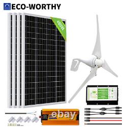 880W 640W 500W Wind Turbine Generator Kit 120W Solar Panel Off-Grid System Home