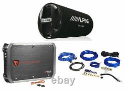 ALPINE SWT-12S4 1000 Watt 12 Car Audio Bass Tube Subwoofer+Amplifier+Amp Kit