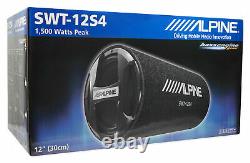 ALPINE SWT-12S4 1000 Watt 12 Car Audio Bass Tube Subwoofer+Amplifier+Amp Kit