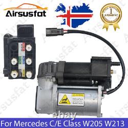 Air Suspension Compressor withValve Block Fit Mercedes C/ E Class W205 W213 13-20