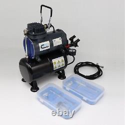 Airbrush Kit Air Compressor With Tank Nail Tatoo Art Brush Spray Set Home DIY