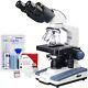 Amscope 40x-2500x Lab Binocular Compound Microscope 3d Stage, Slides, Clean Kit