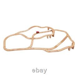 AmazonBasics Toy Train Railway Construction Kit Wooden 65 Pieces Wo. Brand New