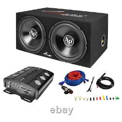 Audiopipe APSB-1299PP 12 Inch Car Audio Subwoofers, 500 Watt Amp, and Wire Kit