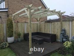 B GRADE 2.4m wide x 2.4m deep x 2.4m timber wooden garden gazebo pergola kit