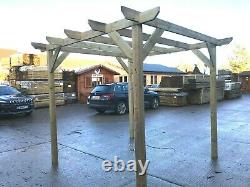 B GRADE 2.4m wide x 2.4m deep x 2.4m timber wooden garden gazebo pergola kit