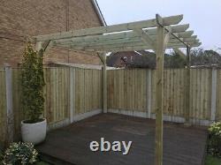 B GRADE 2.4m wide x 2.4m deep x 2.4m timber wooden garden gazebo pergola kit