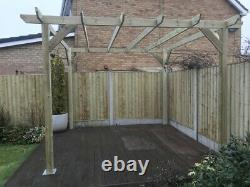 B GRADE 2.4m wide x 2.4m deep x 2.4m timber wooden garden gazebo pergola kit